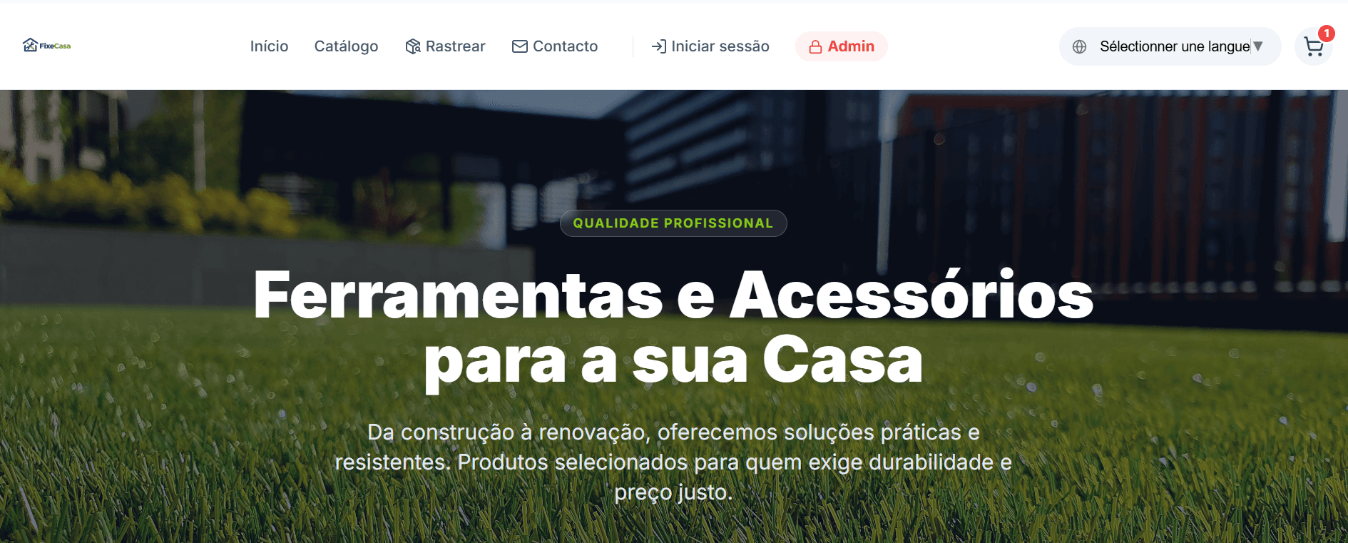 Aperçu du projet FixeCasa – App Web E-commerce d'Outillage Professionnel