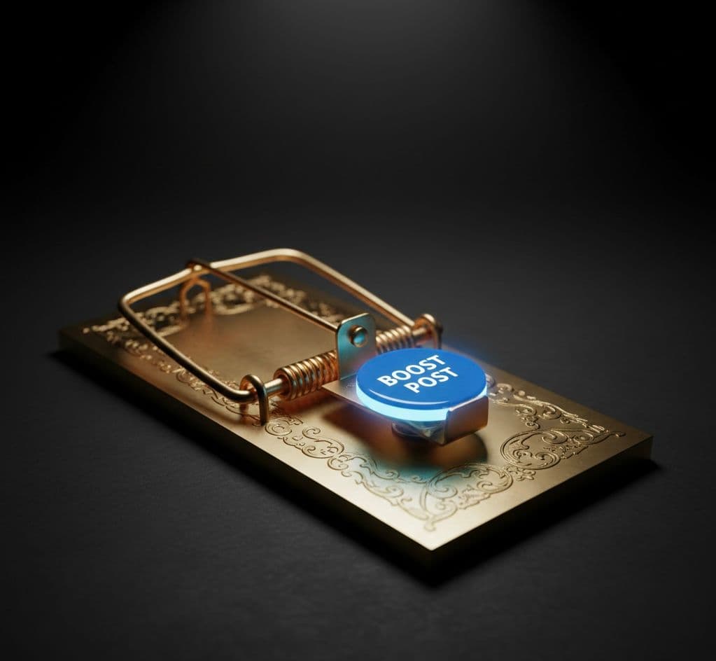 Couverture de l'article : Le bouton "Booster" : Le piège à argent de Facebook.